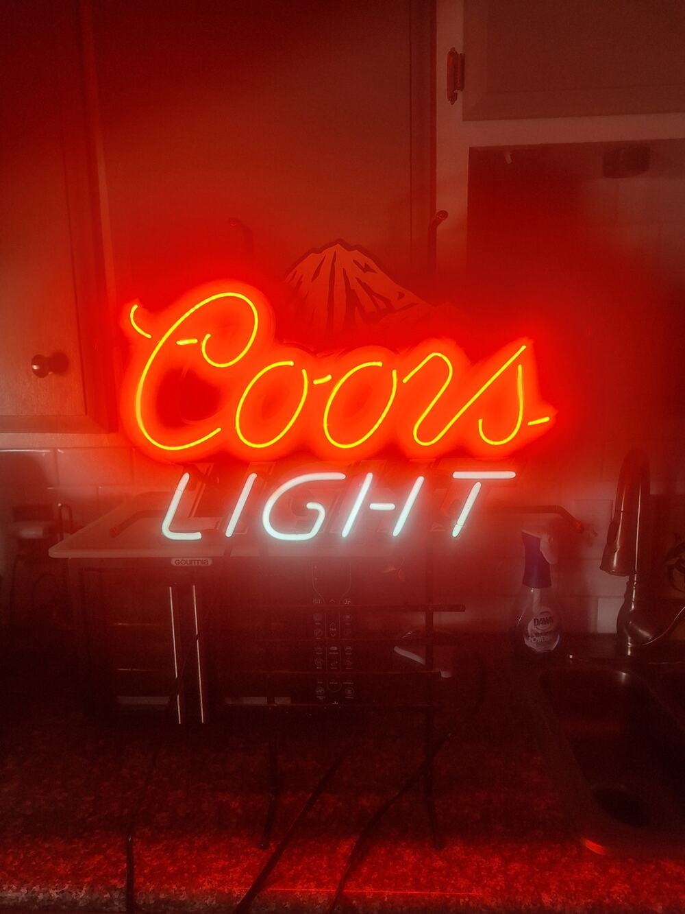 2008 Coors Light Everbrite Commercial POS Neon Sign Freestanding Hanging Display